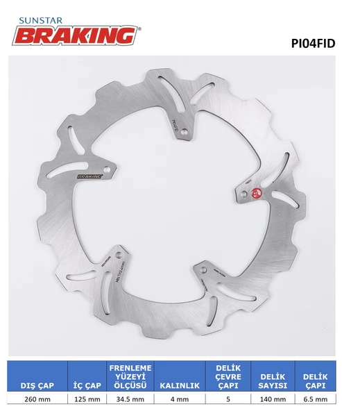 DALGALI ÖN FREN DİSKİ / GILERA / NEXUS / 250cc / ÖN SOL / 2006-2007-2008