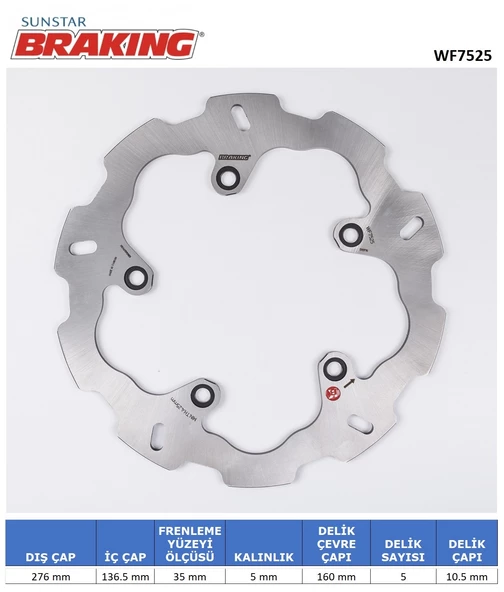 DALGALI ARKA FREN DİSKİ / BMW / R 1200 RS / 1200cc / ARKA  / 2015-2016-2017-2018-2019-2020