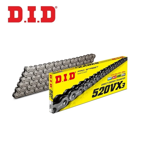 DID 520VX3 ÇELİK X-RİNG ZİNCİR-118 BAKLA / BETA / XTRAINER / 250cc / DID X-RING (VX3) ÇELİK ZİNCİR  / 2019-2020-2021