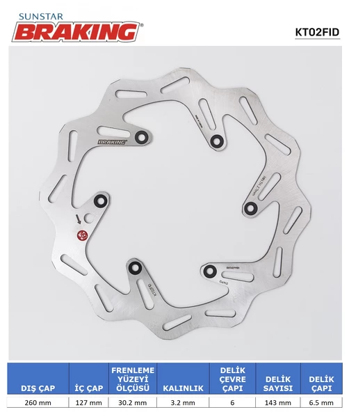 DALGALI ÖN FREN DİSKİ / HUSQVARNA / FC / 250cc / ÖN / 2014-2015-2016-2017-2018-2019-2020