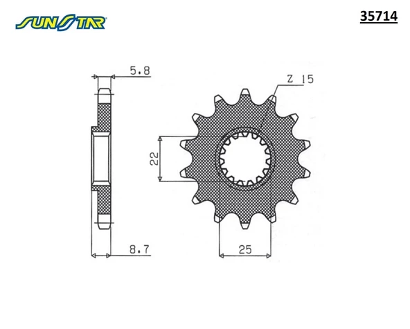 ÖN DİŞLİ / BETA / RR 2T ENDURO / RACING / 250cc / (ORİJİNAL DİŞLİ SAYISI) / 2008-2009-2010-2011-2012-2013-2014-2015-2016-2017-2018-2019-2020-2021