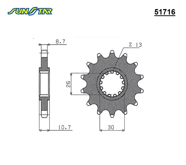 ÖN DİŞLİ / YAMAHA / FZ1 / FAZER / 1000cc / (DİŞLİ SAYISI : ORİJİNAL-1) / 2006-2007-2008-2009-2010-2011-2012-2013-2014