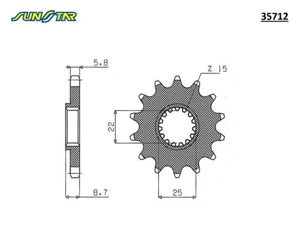 ÖN DİŞLİ / BETA / RR 2T ENDURO / RACING / 300cc / (DİŞLİ SAYISI : ORİJİNAL-1) / 2013-2014-2015-2016-2017-2018-2019-2020-2021 - 2