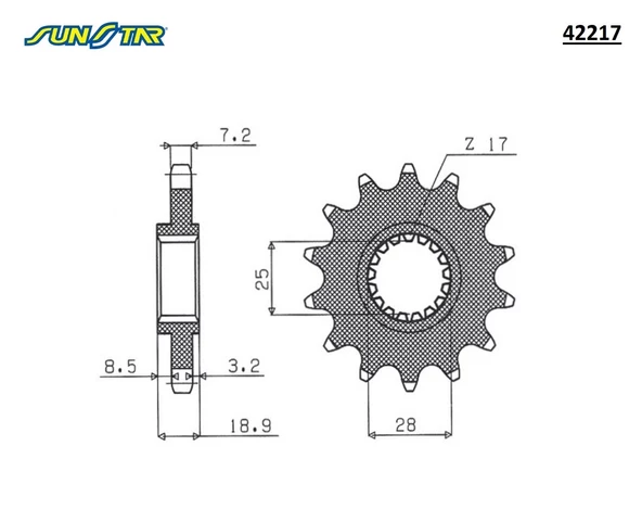 ÖN DİŞLİ / APRILIA / ETV CAPONORD / 1000cc / (ORİJİNAL DİŞLİ SAYISI) / 2001-2002-2003-2004-2005-2006-2007 - 2