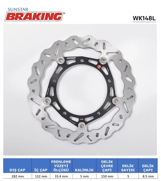 YAMAHA MT-07 / XSR 700 DALGALI ÖN PERFORMANS FREN DİSKİ (SOL) / YAMAHA / MT-07 / 700cc / ÖN SOL  / 2014-2015-2016-2017-2018-2019-2020-2021-2022