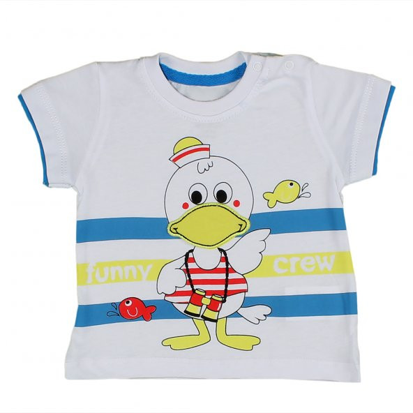 Erkek Bebek Yazlık Takım Tişört Kaprili Ördekli - 9