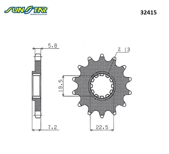 ÖN DİŞLİ / SUZUKI / DL V-STROM / 250cc / (DİŞLİ SAYISI : ORİJİNAL+1) / 2017-2018-2019-2020 - 2