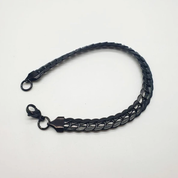 Siyah Renk Erkek Çelik Bileklik - 5