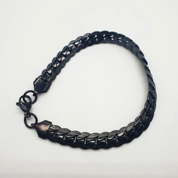 Siyah Renk Erkek Çelik Bileklik - 7