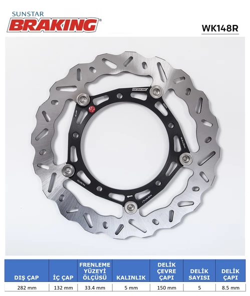 YAMAHA MT-07 / XSR 700 DALGALI ÖN PERFORMANS FREN DİSKİ (SAĞ) / YAMAHA / MT-07 / 700cc / ÖN SAĞ  / 2014-2015-2016-2017-2018-2019-2020-2021-2022