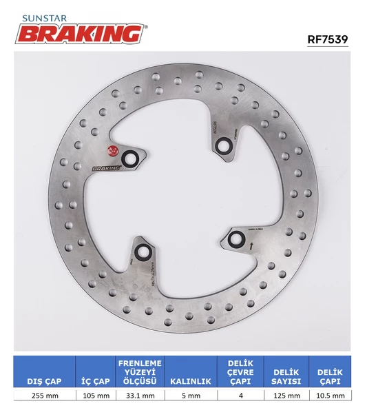 TRIUMPH YUVARLAK ARKA FREN DİSKİ / TRIUMPH / THRUXTON / 865cc / ARKA  / 2004-2005-2006-2007-2008-2009-2010-2011-2012-2013-2014-2015