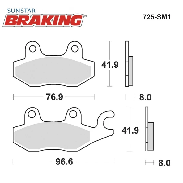 YARI METALİK FREN BALATASI / HONDA / CB 125 F / 125cc / ÖN  / 2015-2016 - 2