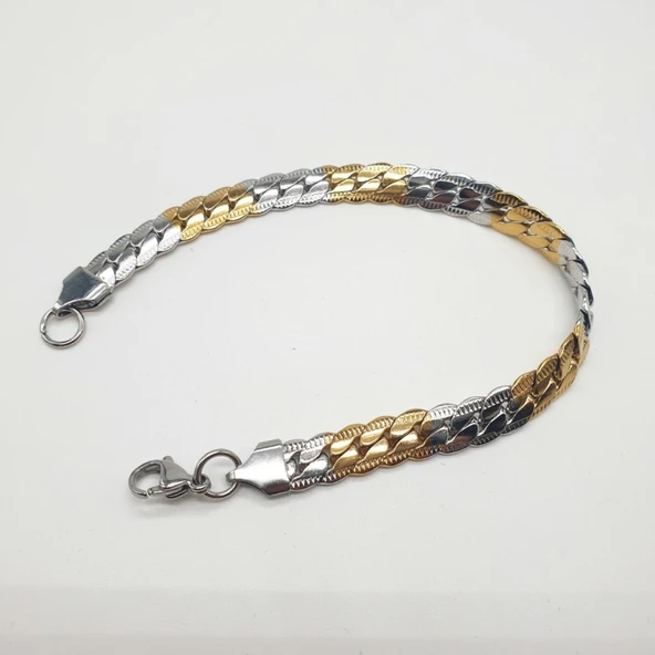 Sarı Beyaz Karışımlı Erkek Bileklik - 11