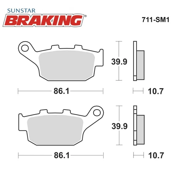YARI METALİK ARKA FREN BALATASI / HONDA / CB 500F / 500cc / ARKA  / 2013-2014-2015-2016-2017-2018-2019
