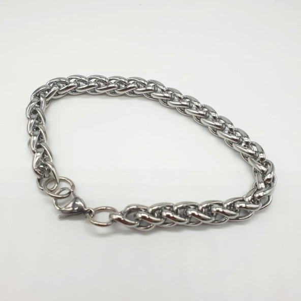 Erkek Bileklik Parlak Gümüş Gibi