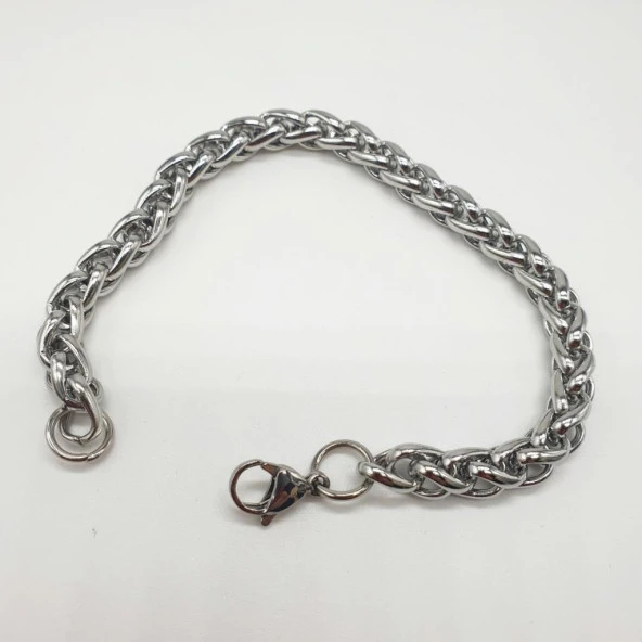 Erkek Bileklik Parlak Gümüş Gibi - 8