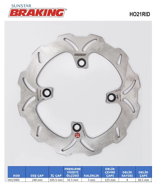 DALGALI FREN DİSKİ / HONDA / ADV / 350cc / ARKA  / 2022-2023