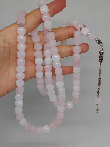 Pembe Kuvars Taşı 99luk Tesbih 9*10mm (49420)