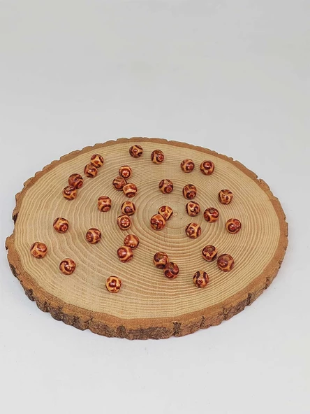 Ahşap Boncuk 8mm/50adet (53284) - Resim 3