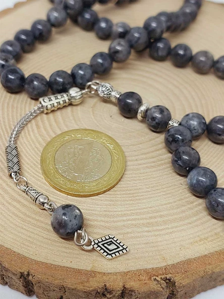 Spektrolit Taşı 99luk Tesbih 8mm (3200) - Resim 5