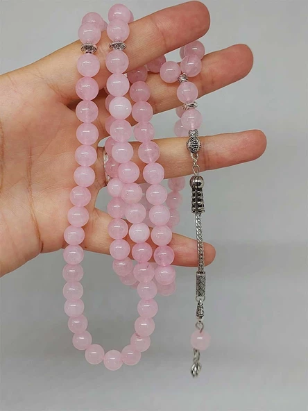 Pembe Kuvars Taşı 99luk Tesbih 8mm (2958)