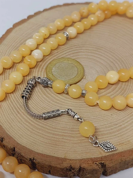 Kalsit Taşı 99luk Tesbih 8mm (3205) - Resim 5