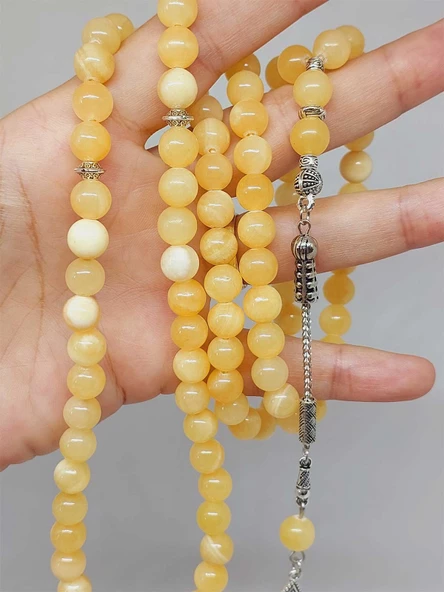 Kalsit Taşı 99luk Tesbih 8mm (3205) - Resim 4