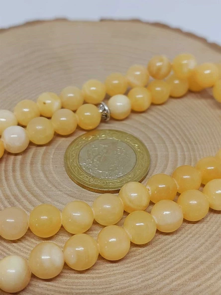 Kalsit Taşı 99luk Tesbih 8mm (3205) - Resim 3