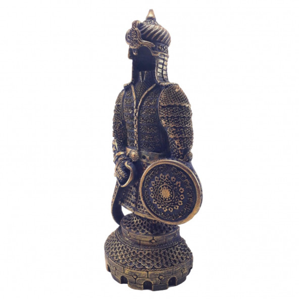 Ayetel Kürsi Ve Cevşen Yazılı Osmanlı Zırh Biblo, Siyah - Altın - 2