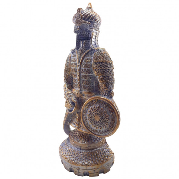 Ayetel Kürsi Ve Cevşen Yazılı Osmanlı Zırh Biblo, Gümüş - Altın - 2