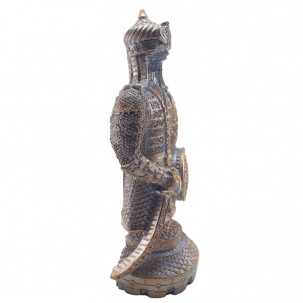 Ayetel Kürsi Ve Cevşen Yazılı Osmanlı Zırh Biblo, Gümüş - Altın - 3