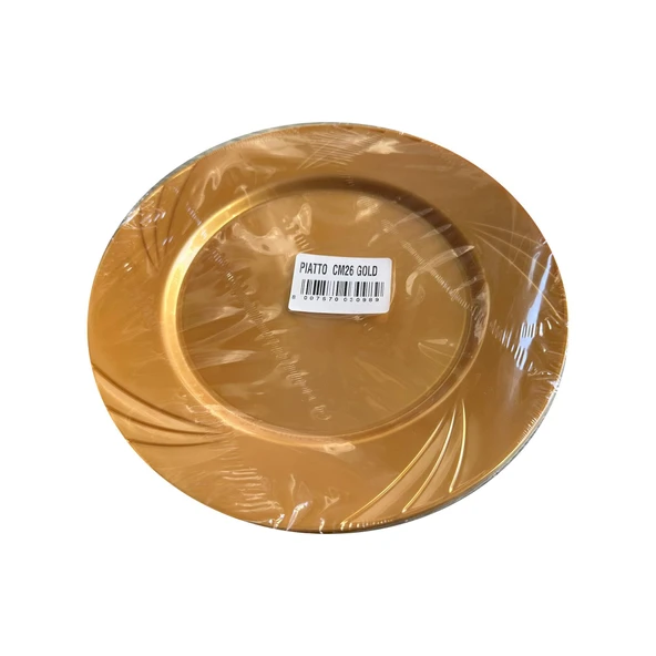 Kullan At Parti Davet Sunum Servis Plastik Sert Mika Tabak - 26 Cm. - Altın - 6 Adetlik 3 Paket - Resim 2