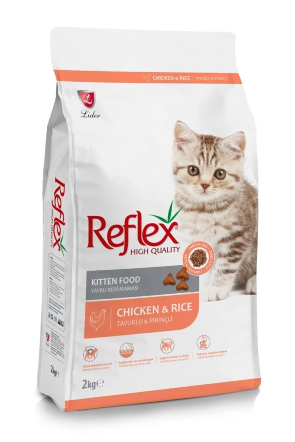 Reflex Kitten Tavuklu Pirinçli Yavru Kedi Maması 2 Kg X 3 Paket