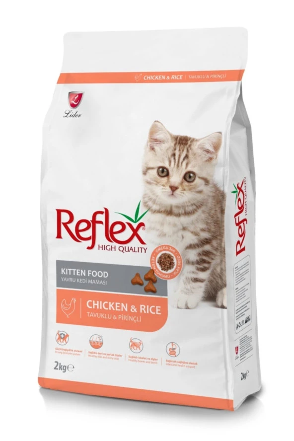 Reflex Kitten Tavuklu Pirinçli Yavru Kedi Maması 2 kg X 2 Paket