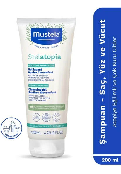 Mustela Stelatopia Çok Kuru Ciltler Için Şampuan 200 Ml