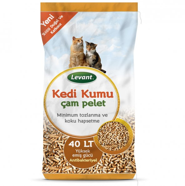 KEDİ KUMU ÇAM PELET 100 ORGANİK AĞAÇ KOKULU 40 LT