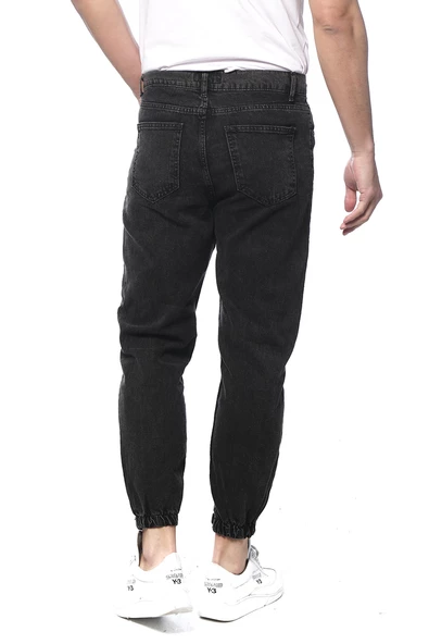 Erkek Mom Jean Likralı Paçası Lastikli Kot Pantolon - 7