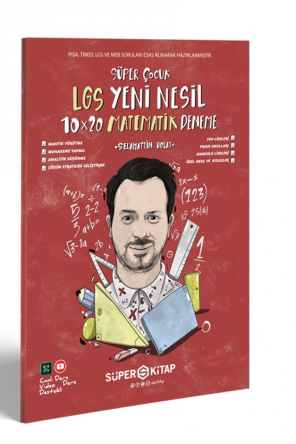 8. Sınıf LGS Matematik Süper Çocuk Yeni Nesil Deneme Süper Kitap Yayınları