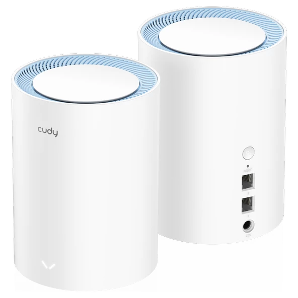 Cudy Router M1200 2-Pack Ac1200Mbps 2.4Ghz/5Ghz Ap/Re/Wısp Mu-Mımo Kablosuz 2'Li Mesh Wi-Fi Sistemi - 2