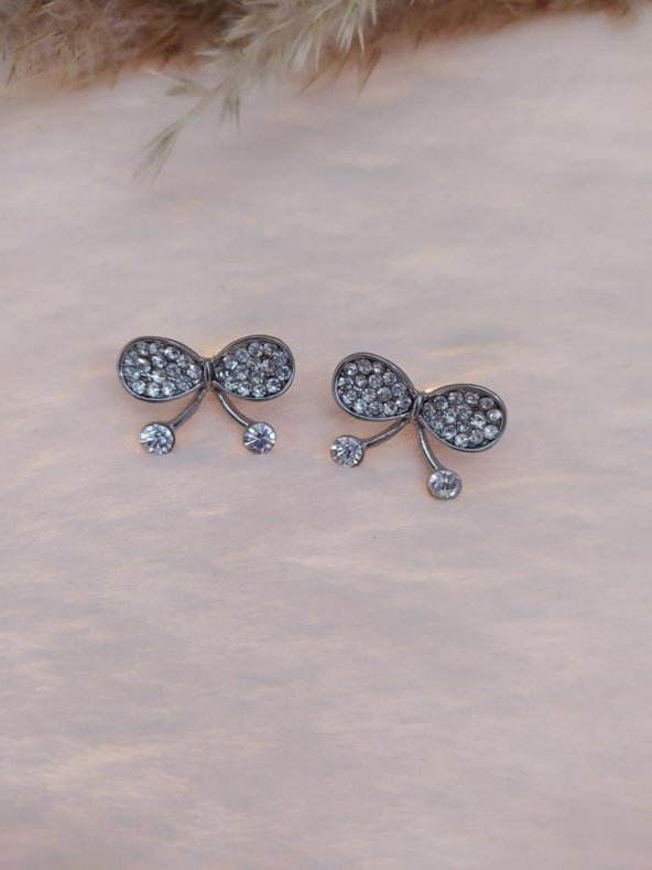 Hdmarketim Kelebek Swarovski Taşlı İncili Doğa Temalı Küpe ürün görseli