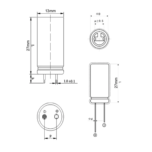 10f 2.7v Süpercap 10x25mm Dıp Süper Kapasitör Enerji Depolama Güneş Rüzgar Akü Batarya Güç Kaynağı - Resim 7