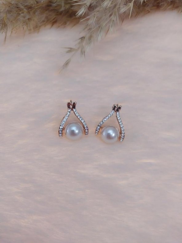 Hdmarketim Swarovski Taşlı İncili Doğa Temalı Küpe ürün görseli