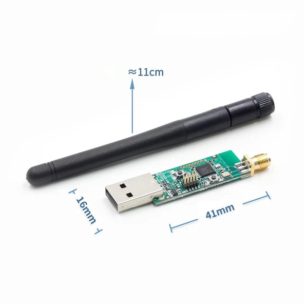 Cc2531 Usb Dongle + Anten 2.4ghz Zigbee Wifi Bluetooth Kablosuz Data Yakalayıcı