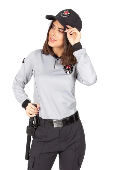 Yeni Tip Kamu Özel Güvenlik Kadın Kışlık Uzun Kol Tişört (İçi Şardonlu) 3D Armalı - 4