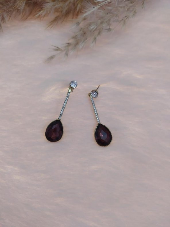 Hdmarketim Swarovski Karışık Taşlı Sallantılı Küpe Dogal Temalı ürün görseli