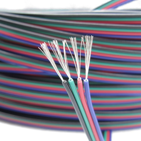 Rgb Şerit Led Kablosu 4 lü Kablo 10Metre