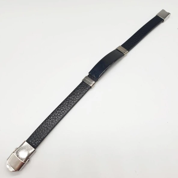 Siyah Tokalı Kilitli Erkek Bileklik - 11