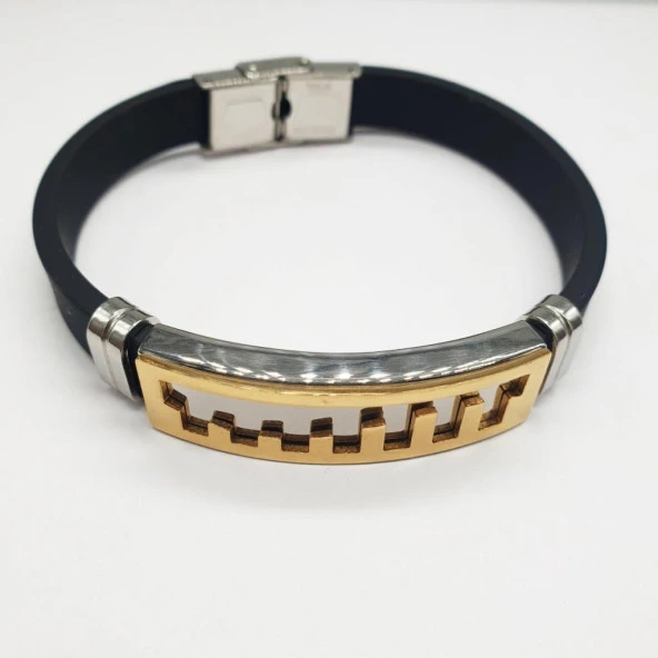 Altın Renk İçinde Merdiven Desen Bileklik