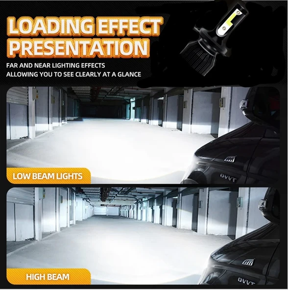 2 Adet H1 Soket Led Xenon Far Ampulü 6000k Beyaz 8000lm - Resim 4