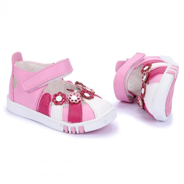 Kiko Kids Ortopedik Kız Çocuk İlk Adım Ayakkabı Şb 750-56 Beyaz - Fuşya